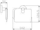 Porte papier toilettes avec couvercle COLORADO en laiton doré 14,2cm-2