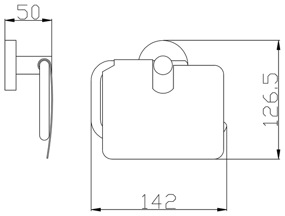 Porte papier toilettes avec couvercle COLORADO en laiton gris métal brossé14,2cm