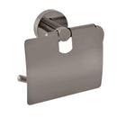 Porte papier toilettes avec couvercle COLORADO en laiton gris métal brossé14,2cm