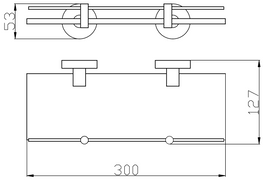 Etagère de douche murale COLORADO avec rail en laiton métal gris poli 30 cm