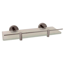 Etagère de douche murale COLORADO avec rail en laiton métal gris poli 30 cm