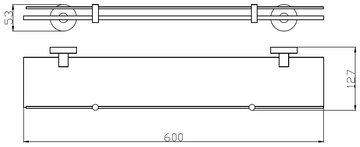 Etagère de douche murale COLORADO avec rail en laiton chromé 60 cm - 0
