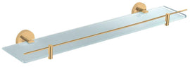 Etagère de douche murale COLORADO avec rail en laiton doré brossé 60 cm