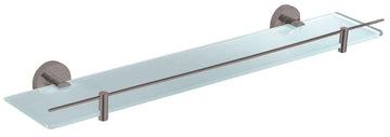 Etagère de douche murale COLORADO avec rail en laiton métal gris brossé 60 cm