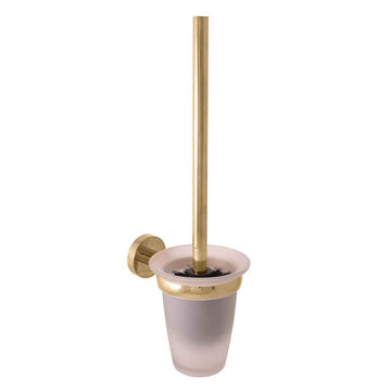 Brosse de toilettes mural COLORADO en verre et laiton doré 40cm