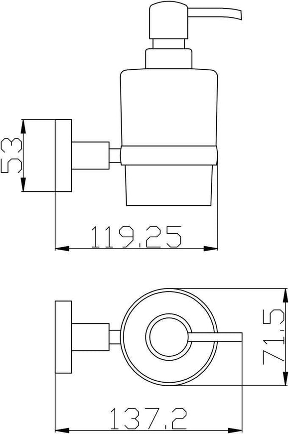 Distributeur de savon COLORADO en verre et laiton rose gold poli 200 ml