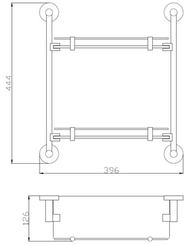 Etagère murale double en verre COLORADO 44,4 cm