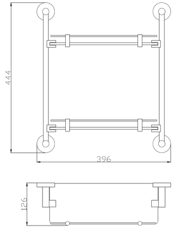 Etagère murale double en verre COLORADO 44,4 cm