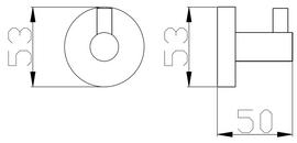 Lot de 2 patères simples COLORADO en laiton métal gris brossé 5,3 cm