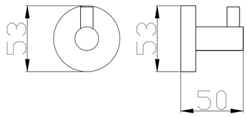 Lot de 2 patères simples COLORADO en laiton métal gris brossé 5,3 cm