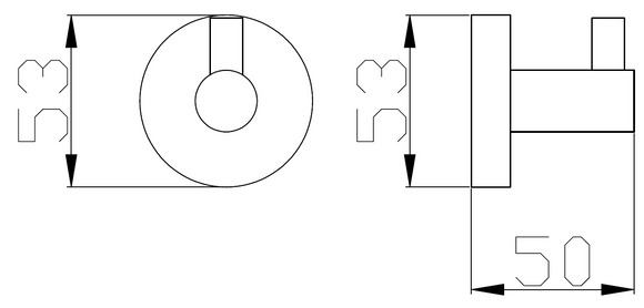 Lot de 2 patères simples COLORADO en laiton métal gris brossé 5,3 cm