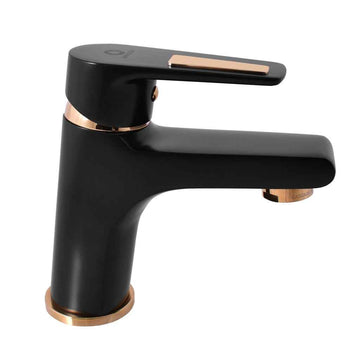 Mitigeur lavabo COLORADO en laiton noir mat doré sans siphon