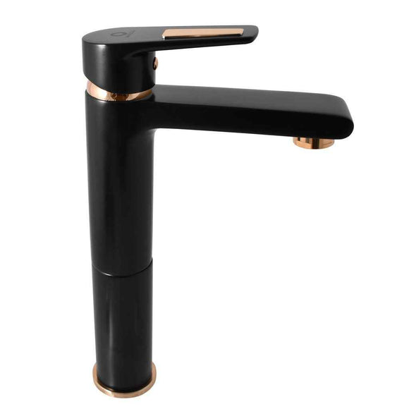 Mitigeur lavabo haut COLORADO en laiton noir mat doré H. 26 cm