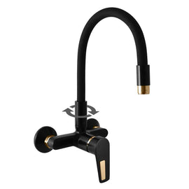 Mitigeur évier mural à mémoire de forme COLORADO laiton doré H. 27,4 cm