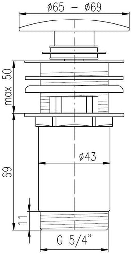 Bonde Pop-up pour lavabo et évier en laiton blanc doré 6,5 cm