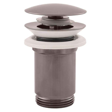 Bonde Pop-up pour lavabo et évier en laiton gris métal poli 6,5 cm