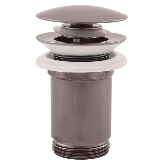 Bonde Pop-up pour lavabo et évier en laiton gris métal poli 6,5 cm