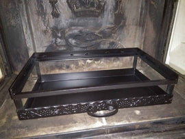 Grille de foyer en fonte avec bac de récupération de cendres 52x31x12 cm