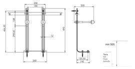 Base de support de sol et de mur à encastrer pour bidet suspendu