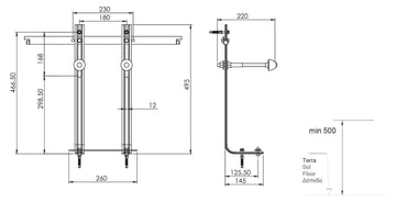 Base de support de sol et de mur à encastrer pour bidet suspendu
