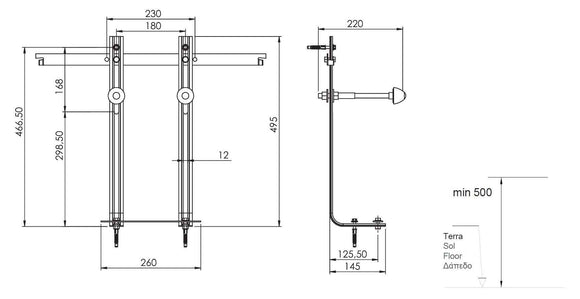 Base de support de sol et de mur à encastrer pour bidet suspendu