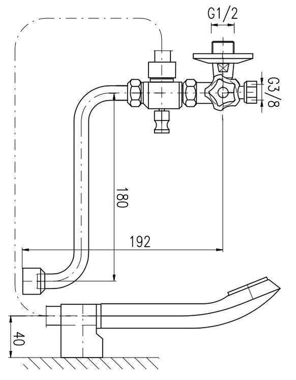 Mélangeur basse pression pour baignoire ou douche avec douchette