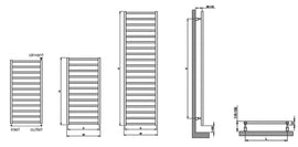 Radiateur sèche-serviette design vertical KARNAK 170 cm en laiton chromé