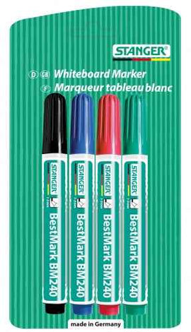 STANGER whiteboard MARKER BM240 1-3 mm, set 4-er 002510