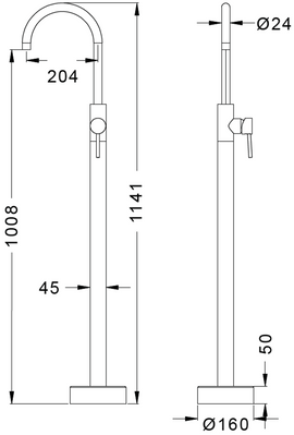 Mitigeur sur pied pour lavabo totem ARTEMIS 114 cm - 0