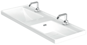 Lavabo double suspendu QUATTRO rectangulaire 120x47x19 cm