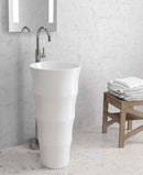Lavabo totem rond à 1 trou ELYSEE 83x42x42 cm en céramique