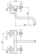 Mélangeur évier MORAVA pivotant en chrome noir