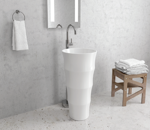Lavabo totem LOUVRE 83x42x42 cm en céramique