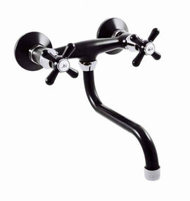 Mélangeur évier MORAVA pivotant en chrome noir