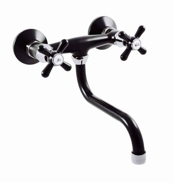 Mélangeur évier MORAVA pivotant en chrome noir