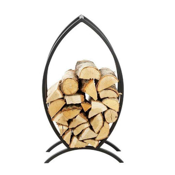 Rack à bûches FISH forme poisson en acier noir 50x25x90 cm