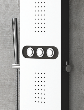 Colonne de douche hydromassante BIANCO NERO TOUCH en aluminium 148 cm