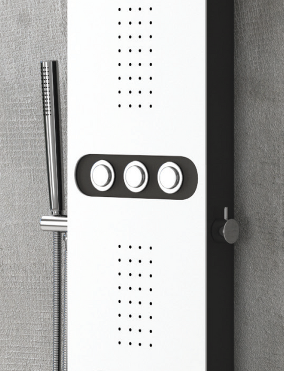 Colonne de douche hydromassante BIANCO NERO TOUCH en aluminium 148 cm