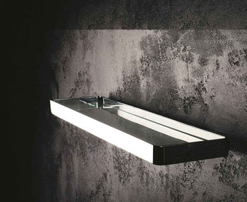 Etagère de douche murale SOLO en verre et laiton chromé 50 x2,5 x11 cm