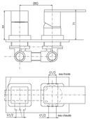 Mitigeur douche encastrable avec inverseur ROYAL orné de pierres-3