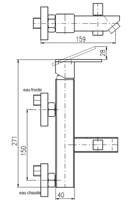 Mitigeur de douche ROYAL orné de pierre