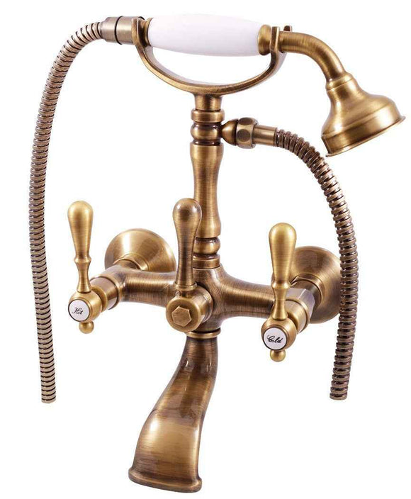 Mélangeur baignoire rétro avec douchette ROMANTIQUE en laiton