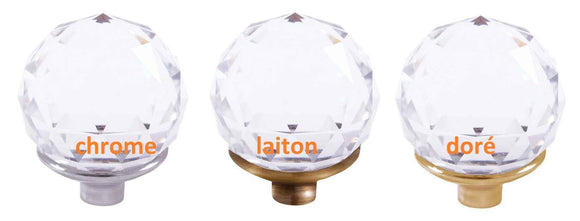Mélangeur lavabo design BRILLANCE laiton doré et poignée en cristal