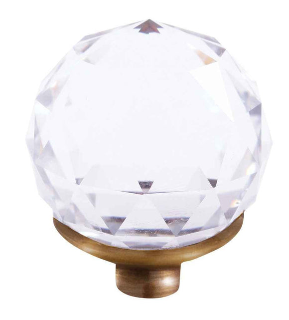 Mélangeur lavabo design BRILLANCE laiton doré et poignée en cristal