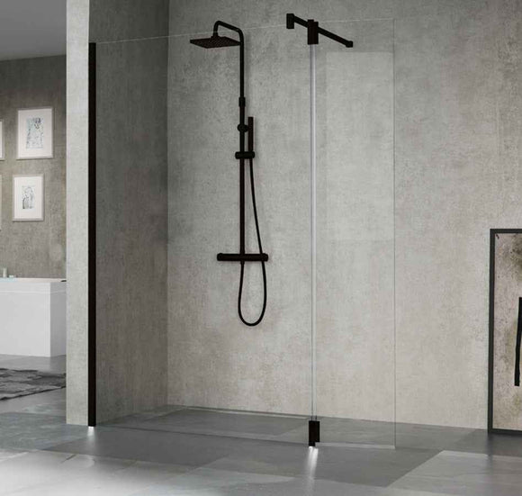 Colonne de douche thermostatique NOVELLINI EASY2 125 cm en chrome noir