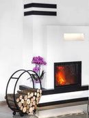 Rack à bûches rond en acier noir "DAISY" 80 cm