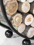 Rack à bûches rond en acier noir "DAISY" 80 cm