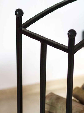 Rack à bûches rectangulaire en acier noir "BERRY" 90x60x25 cm