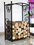 Porte bûches rectangulaire en acier noir "CHERRY" 90x60x25 cm