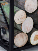 Porte bûches rectangulaire en acier noir "ALDI" 60x90x25 cm